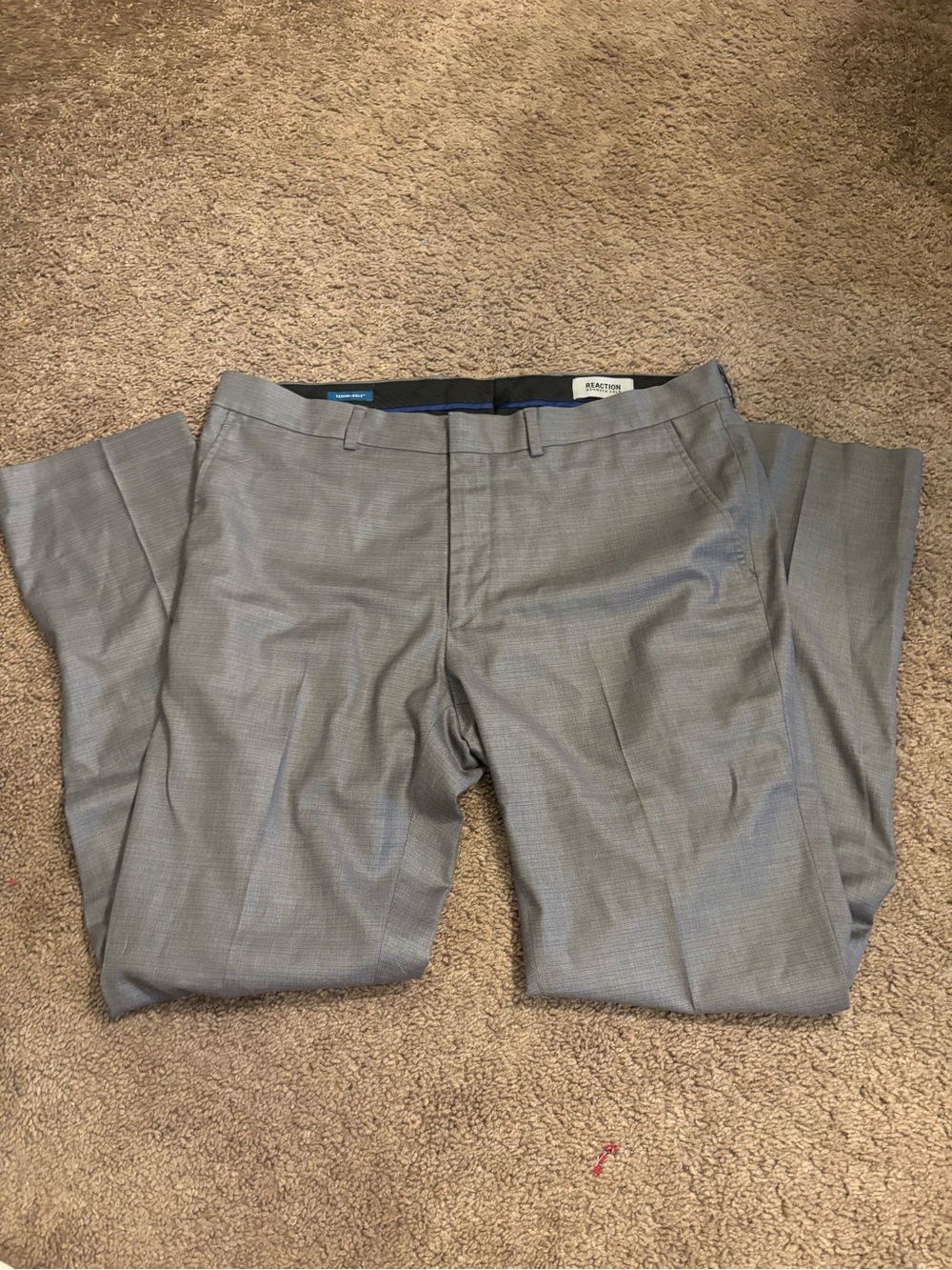 Kenneth Cole Reaction Light Gray Men's Dress Pants - Flat Front